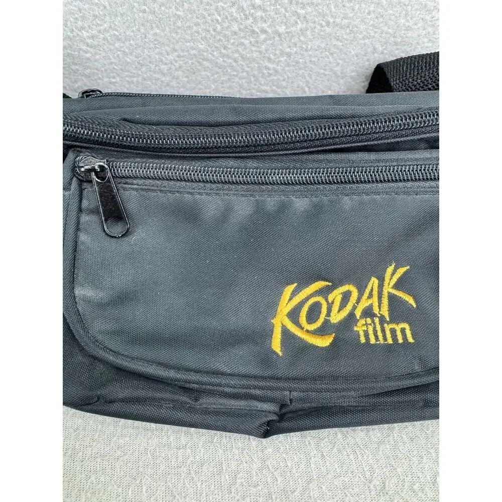 VTG Kodak Film Fanny Pack Digital Camera Bag Black Waist Travel Festival Pouch